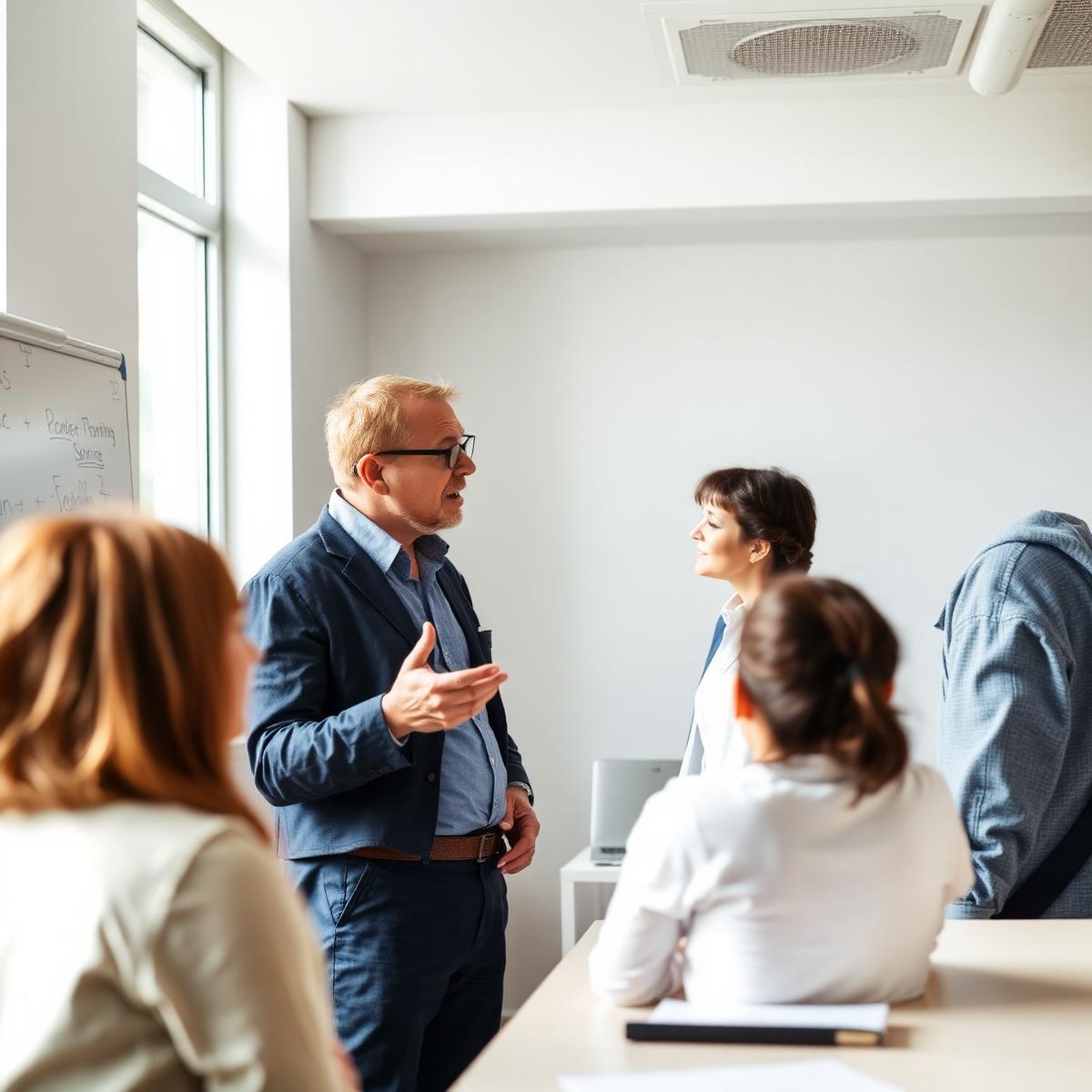 Faculty explaining concepts