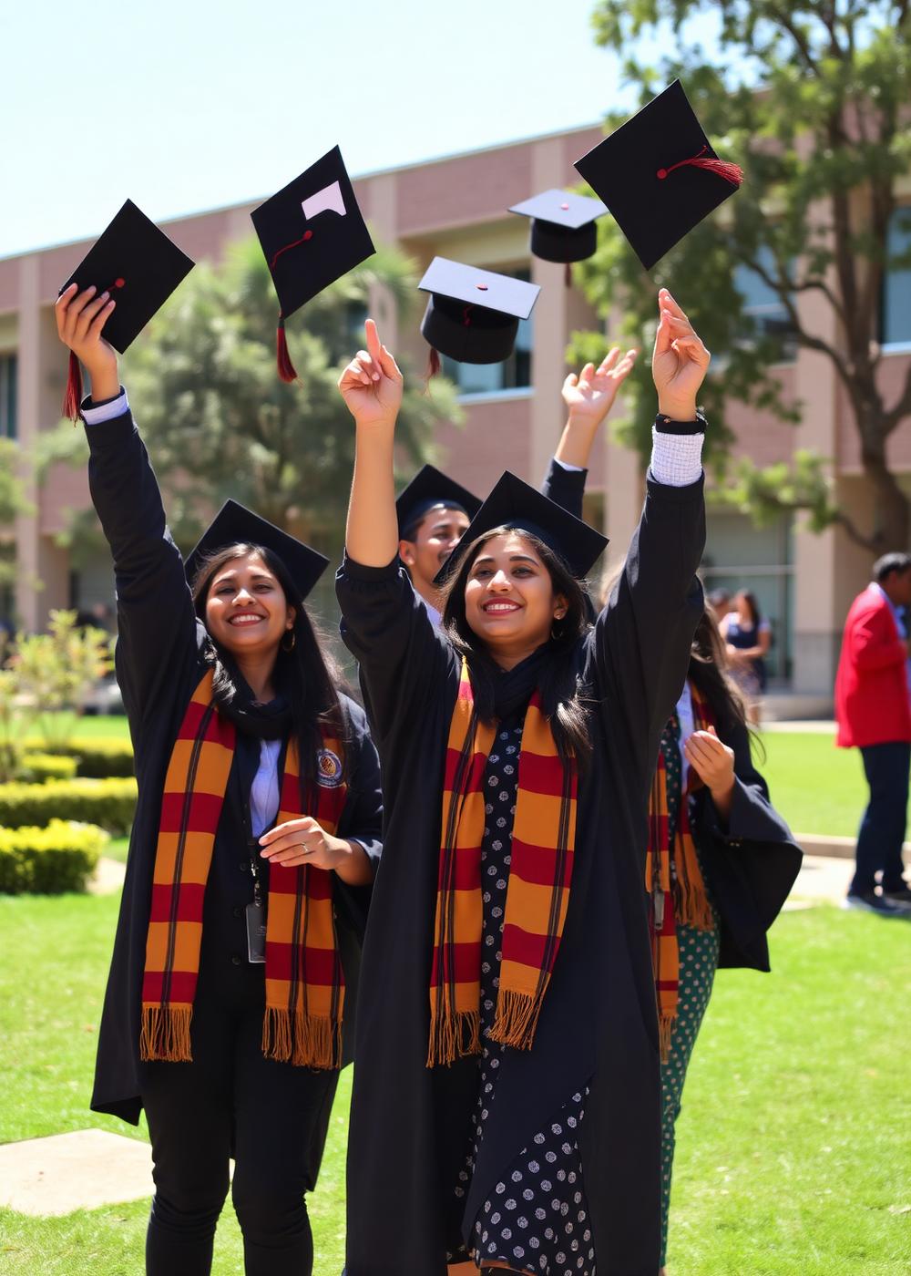 Students celebrating exam success